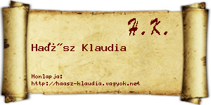 Haász Klaudia névjegykártya